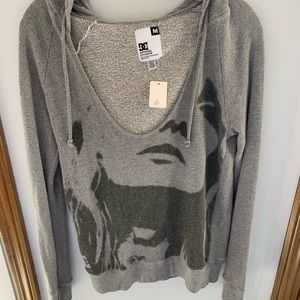 DC gray sweatshirt with hood